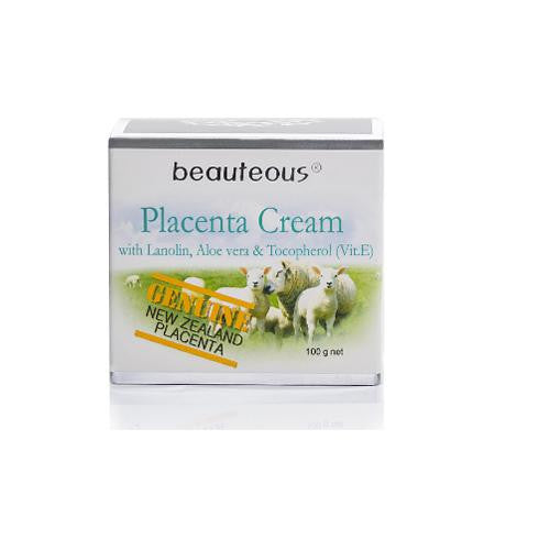 New Zealand Natural Beauteous Placenta Cream with Lanolin, Aloe Vera and Vitamin E, 100g