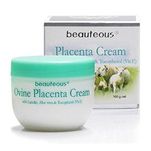 New Zealand Natural Beauteous Placenta Cream with Lanolin, Aloe Vera and Vitamin E, 100g
