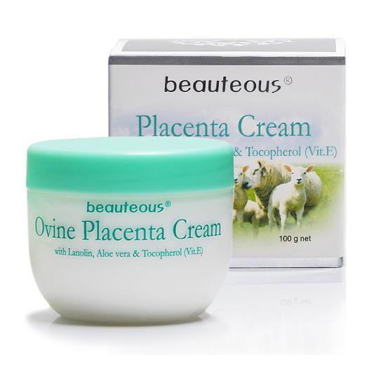 2 JARS of New Zealand Natural Beauteous Placenta Cream with Lanolin, Aloe Vera and Vitamin E, 100g