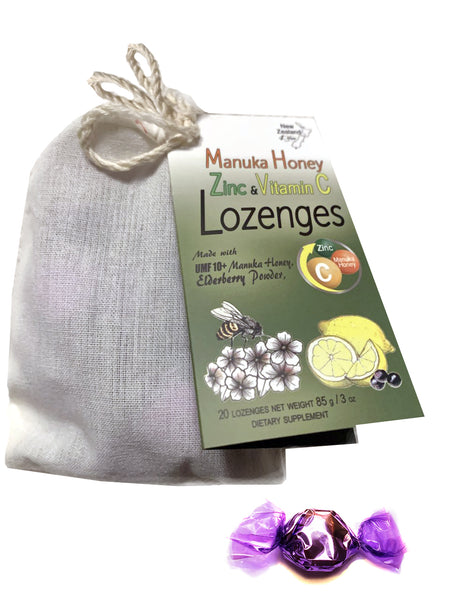 (2 Pack) Manuka Honey Zinc and Vitamin C Lozenges & Manuka Honey Propolis and Lemon Lozenges